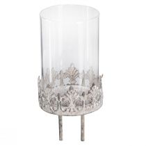 Artículo Portavelas enchufable con vela cristal gris Ø5,5cm 4ud