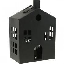 Casa portavelas de metal negro, casa de luz Ø4.4cm H18cm