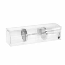 Artículo Portavelas para enchufar metal/vidrio Ø6,5cm H19cm 2 piezas