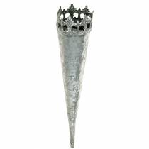 Artículo Portavelas para pegar plata Ø5cm H24cm 4uds