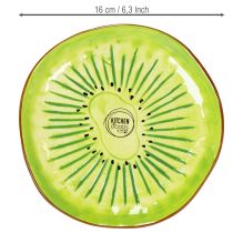 Artículo Platos redondos de cerámica con motivo de kiwi, aptos para mesa de comedor o cocina, 16 cm, 2 piezas