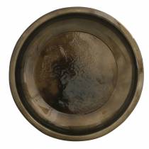 Plato decorativo fabricado en metal bronce con efecto vidriado Ø23,5cm