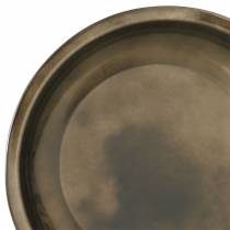 Plato decorativo fabricado en metal bronce brillante Ø23,5cm
