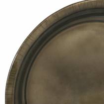 Plato decorativo fabricado en metal bronce brillo Ø40cm