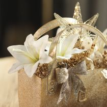 Artículo Flores artificiales de lirio tigre blanco para jarrones y arreglos florales, ramo de 6 unidades de 29 cm.