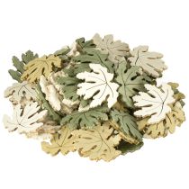 Artículo Decoración de mesa otoño decoración dispersa decoración de madera hoja de arce 4cm 72 piezas