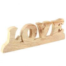 Artículo Decoración de mesa soporte de madera “Love” madera de sauce natural 60×19cm