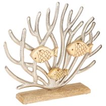 Artículo Decoración de mesa decoración coral marítimo pez madera metal L30cm