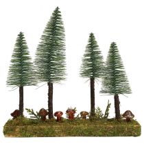 Artículo Decoración de mesa mini abetos base de bosque de abetos artificiales 30cm