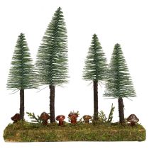 Decoración de mesa mini abetos base de bosque de abetos artificiales 30cm