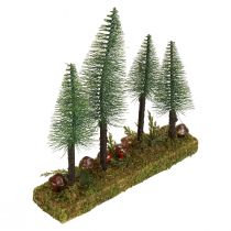 Decoración de mesa mini abetos base de bosque de abetos artificiales 30cm