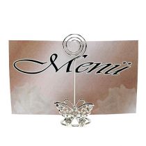 Artículo Placecard titular Mariposa 3,5cm plata 6pcs