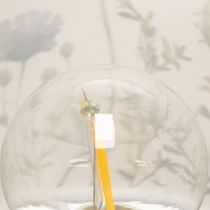 Artículo Lámpara de mesa LED con estampado floral para una iluminación elegante en el salón, 23 cm.