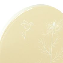 Artículo Posavasos de mesa Pájaro Primavera Marrón Blanco Ø11cm 6 uds