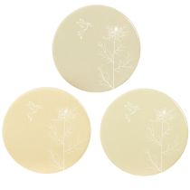 Artículo Posavasos de mesa Pájaro Primavera Marrón Blanco Ø11cm 6 uds