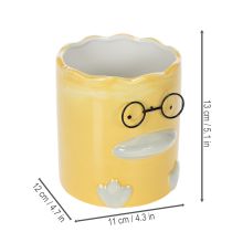 Artículo Jarrón decorativo cilíndrico de cerámica con forma de pato para un hogar elegante, 13 cm, 2 piezas