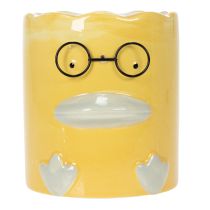 Artículo Jarrón decorativo cilíndrico de cerámica con forma de pato para un hogar elegante, 13 cm, 2 piezas