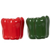 Artículo Maceta de cerámica de pimentón para decoración de cocina moderna, adecuada para cualquier estilo interior, 13 cm, 2 piezas