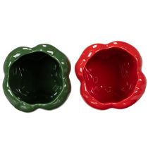 Artículo Maceta de cerámica de pimentón para decoración de cocina moderna, adecuada para cualquier estilo interior, 13 cm, 2 piezas