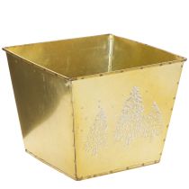 Artículo Maceta metálica con motivo de abeto brillante, 18 cm.