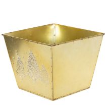 Artículo Maceta metálica con motivo de abeto brillante, 18 cm.