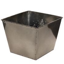 Artículo Maceta cuadrada de metal con motivo de abeto, 18 cm.