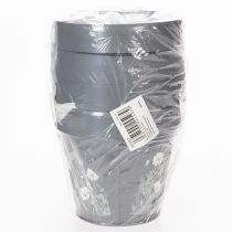 Artículo Maceta con motivo de margaritas para un diseño interior elegante, 11 cm, 4 piezas