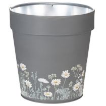 Artículo Maceta con estampado floral para decoración moderna de hogar y balcón de verano, 13 cm, 4 piezas