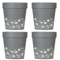 Artículo Maceta con estampado floral para decoración moderna de hogares y balcones en verano, 13 cm, 4 piezas