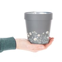 Artículo Maceta con estampado floral para decoración moderna de hogares y balcones en verano, 13 cm, 4 piezas