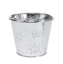 Maceta con copos de nieve Ø12.5cm H10cm 4pcs