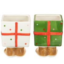 Artículo Maceta de cerámica para decoración navideña, diseño de regalo con bonitos pies.