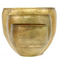 Artículo Jarrones decorativos de metal con aspecto de latón, Ø18/15/12,5 cm, juego de 3