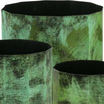 Macetero verde metal maceta Ø26cm/20cm/16cm set de 3