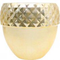 Artículo Jardinera de cerámica bellota dorada decoración navideña Ø18cm H16.5cm