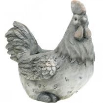 Artículo Pollo para plantar, decoración de Pascua, maceta, primavera, pollo decorativo aspecto cemento H30cm