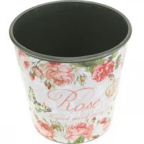 Artículo Jardinera, cubeta para plantar, jardinera con rosa H13cm Ø13.5cm