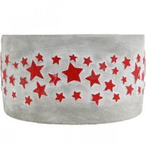 Artículo Jardinera para Adviento, jardinera con estrellas, decoración de hormigón Ø20cm H11cm