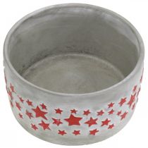 Artículo Jardinera para Adviento, jardinera con estrellas, decoración de hormigón Ø20cm H11cm