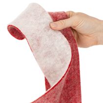 Artículo Bisagra para maceta bicolor hecha de 100% lana como cinta decorativa de fieltro, blanco/rojo, 7,5 cm de ancho, 5 m de largo.