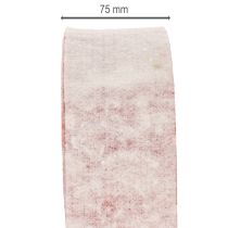 Artículo Bisagra para maceta bicolor hecha de 100% lana como cinta decorativa de fieltro, blanco/rojo, 7,5 cm de ancho, 5 m de largo.
