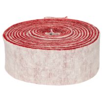 Artículo Bisagra para maceta bicolor hecha de 100% lana como cinta decorativa de fieltro, blanco/rojo, 7,5 cm de ancho, 5 m de largo.