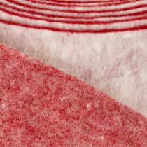 Artículo Bisagra para maceta bicolor hecha de 100% lana como cinta decorativa de fieltro, blanco/rojo, 7,5 cm de ancho, 5 m de largo.