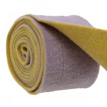 Artículo Cinta de fieltro, cinta de maceta, cinta de lana bicolor amarillo mostaza, violeta 15cm 5m