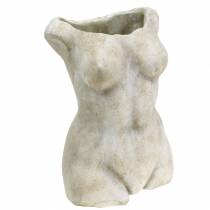Macetero torso mujer gris 19 × 13,5cm H27cm