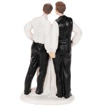 Artículo Adorno para tarta de una pareja de hombres con tarta, 16,5 cm.