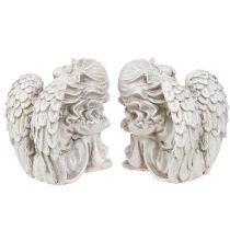 Artículo Figura decorativa de ángel de luto sentado color crema 6,5×5×7,5cm 2 piezas