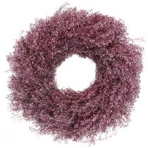 Artículo Corona de flores secas corona metálica violeta Lepidium Ø33cm
