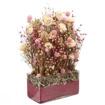 Artículo Flores secas trébol rosa flores de paja lino eneldo 35cm 150g