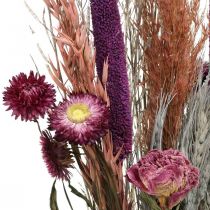 Flores secas Ramo de flores rosas de pradera y cereales 70-75cm